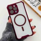 For iPhone 15 Pro Colorful Two-Color Lens Film MagSafe Magnetic Horn Acrylic+TPU Case(Red) - 1