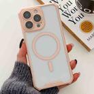 For iPhone 14 Pro Colorful Two-Color Lens Film MagSafe Magnetic Horn Acrylic+TPU Case(Pink) - 1