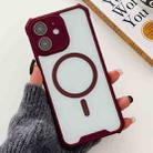 For iPhone 12 Colorful Two-Color Lens Film MagSafe Magnetic Horn Acrylic+TPU Case(Red) - 1