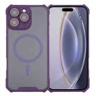 For iPhone 16 Pro Max Colorful Two-Color Lens Film MagSafe Magnetic Horn Acrylic+TPU Case(Purple) - 1