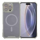 For iPhone 16 Pro Max Colorful Two-Color Lens Film MagSafe Magnetic Horn Acrylic+TPU Case(Grey) - 1