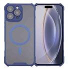 For iPhone 16 Pro Max Colorful Two-Color Lens Film MagSafe Magnetic Horn Acrylic+TPU Case(Blue) - 1