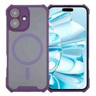 For iPhone 16 Plus Colorful Two-Color Lens Film MagSafe Magnetic Horn Acrylic+TPU Case(Purple) - 1