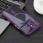 For iPhone 16 Plus Colorful Two-Color Lens Film MagSafe Magnetic Horn Acrylic+TPU Case(Purple) - 3