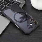 For iPhone 16 Colorful Two-Color Lens Film MagSafe Magnetic Horn Acrylic+TPU Case(Black) - 3