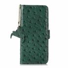 For Honor Magic6 Lite / X50 / X9b Ostrich Pattern Genuine Leather RFID Phone Case(Green) - 3