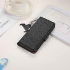 For Honor Magic6 Lite / X50 / X9b Ostrich Pattern Genuine Leather RFID Phone Case(Black) - 2