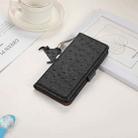 For Honor X8b Ostrich Pattern Genuine Leather RFID Phone Case(Black) - 2