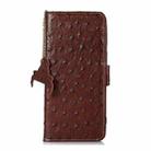 For Honor X8b Ostrich Pattern Genuine Leather RFID Phone Case(Coffee) - 3