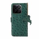 For Honor Play 60 Plus Ostrich Pattern Genuine Leather RFID Phone Case(Green) - 3