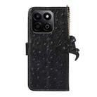 For Honor Play 60 Plus Ostrich Pattern Genuine Leather RFID Phone Case(Black) - 3