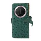 For Honor X9c Ostrich Pattern Genuine Leather RFID Phone Case(Green) - 3