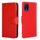 For TCL 501 4G Crystal Texture Leather Phone Case(Red) - 1