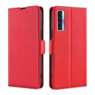 For TCL 20s / 20 5G / 20L / 20L+ Ultra-thin Voltage Side Buckle Horizontal Flip Leather Phone Case(Red) - 1