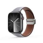 For Apple Watch SE 2023 44mm DUX DUCIS YA Series Magnetic Buckle Genuine Leather Watch Band(Grey) - 1