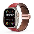 For Apple Watch Ultra 2 49mm DUX DUCIS YA Series Magnetic Buckle Genuine Leather Watch Band(Red) - 1