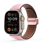 For Apple Watch Ultra 49mm DUX DUCIS YA Series Magnetic Buckle Genuine Leather Watch Band(Pink) - 1