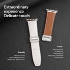For Apple Watch Series 2 38mm DUX DUCIS YA Series Magnetic Buckle Genuine Leather Watch Band(White) - 8