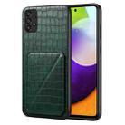 For Samsung Galaxy A52 4G / 5G Denior Imitation Crocodile Leather Back Phone Case with Holder(Green) - 1