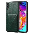 For Samsung Galaxy A70 Denior Imitation Crocodile Leather Back Phone Case with Holder(Green) - 1