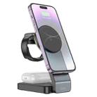 hoco CQ3 Motorcycle Folding 3 in 1 Magnetic Wireless Fast Charger(Black) - 1