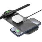 hoco CQ5 Step 3 in 1 Wireless Fast Charger for iWatch(Black) - 1