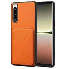 For Sony Xperia 5 IV Denior Imitation Calf Leather Back Phone Case with Holder(Orange) - 1