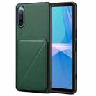 For Sony Xperia 10 IV Denior Imitation Calf Leather Back Phone Case with Holder(Green) - 1