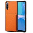 For Sony Xperia 10 IV Denior Imitation Calf Leather Back Phone Case with Holder(Orange) - 1