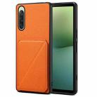 For Sony Xperia 10 V Denior Imitation Calf Leather Back Phone Case with Holder(Orange) - 1