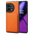 For OnePlus 11 5G Denior Imitation Calf Leather Back Phone Case with Holder(Orange) - 1