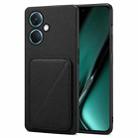 For OnePlus Nord CE 3 5G / OPPO K11 Denior Imitation Calf Leather Back Phone Case with Holder(Black) - 1