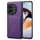 For OnePlus Ace 2 / 11R 5G Denior Imitation Calf Leather Back Phone Case with Holder(Purple) - 1