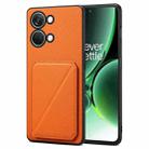 For OnePlus Ace 2 V / Nord 3 5G Denior Imitation Calf Leather Back Phone Case with Holder(Orange) - 1