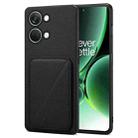 For OnePlus Ace 2 V / Nord 3 5G Denior Imitation Calf Leather Back Phone Case with Holder(Black) - 1