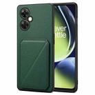 For OnePlus Nord CE 3 Lite / N30 Denior Imitation Calf Leather Back Phone Case with Holder(Green) - 1