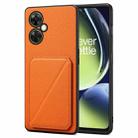 For OnePlus Nord CE 3 Lite / N30 Denior Imitation Calf Leather Back Phone Case with Holder(Orange) - 1