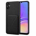 For Samsung Galaxy A05G Denior Imitation Calf Leather Back Phone Case with Holder(Black) - 1