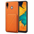For Samsung Galaxy A20 / A30 Denior Imitation Calf Leather Back Phone Case with Holder(Orange) - 1