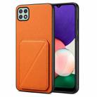 For Samsung Galaxy A22 5G Denior Imitation Calf Leather Back Phone Case with Holder(Orange) - 1