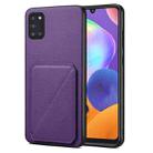 For Samsung Galaxy A31 Denior Imitation Calf Leather Back Phone Case with Holder(Purple) - 1