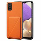 For Samsung Galaxy A32 5G Denior Imitation Calf Leather Back Phone Case with Holder(Orange) - 1