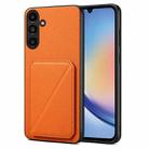 For Samsung Galaxy A34 5G Denior Imitation Calf Leather Back Phone Case with Holder(Orange) - 1