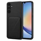 For Samsung Galaxy A34 5G Denior Imitation Calf Leather Back Phone Case with Holder(Black) - 1
