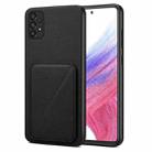 For Samsung Galaxy A53 5G Denior Imitation Calf Leather Back Phone Case with Holder(Black) - 1