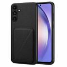 For Samsung Galaxy A54 5G Denior Imitation Calf Leather Back Phone Case with Holder(Black) - 1