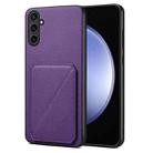 For Samsung Galaxy S23 FE 5G Denior Imitation Calf Leather Back Phone Case with Holder(Purple) - 1