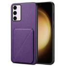 For Samsung Galaxy S23+ 5G Denior Imitation Calf Leather Back Phone Case with Holder(Purple) - 1