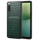 For Sony Xperia 10 V Denior Imitation Crocodile Leather Back Phone Case with Holder(Green) - 1