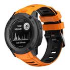 For Garmin Instinct 2X Two Color Silicone Watch Band(Orange Black) - 1